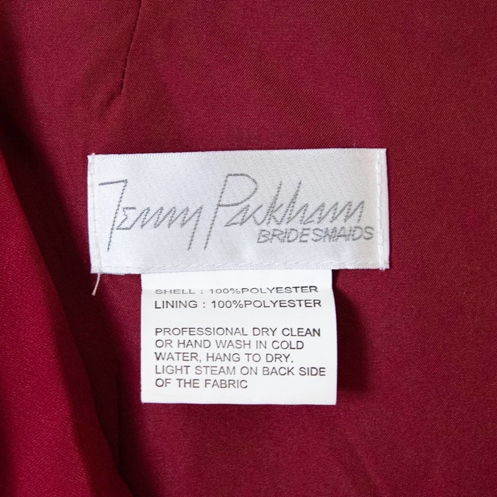 Jenny Packham V-Neck Crepe Column Gown In Burgundy Jp1013 View 4
